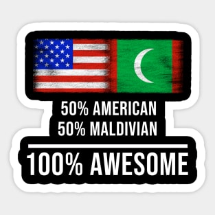 50% American 50% Maldivian 100% Awesome - Gift for Maldivian Heritage From Maldives Sticker